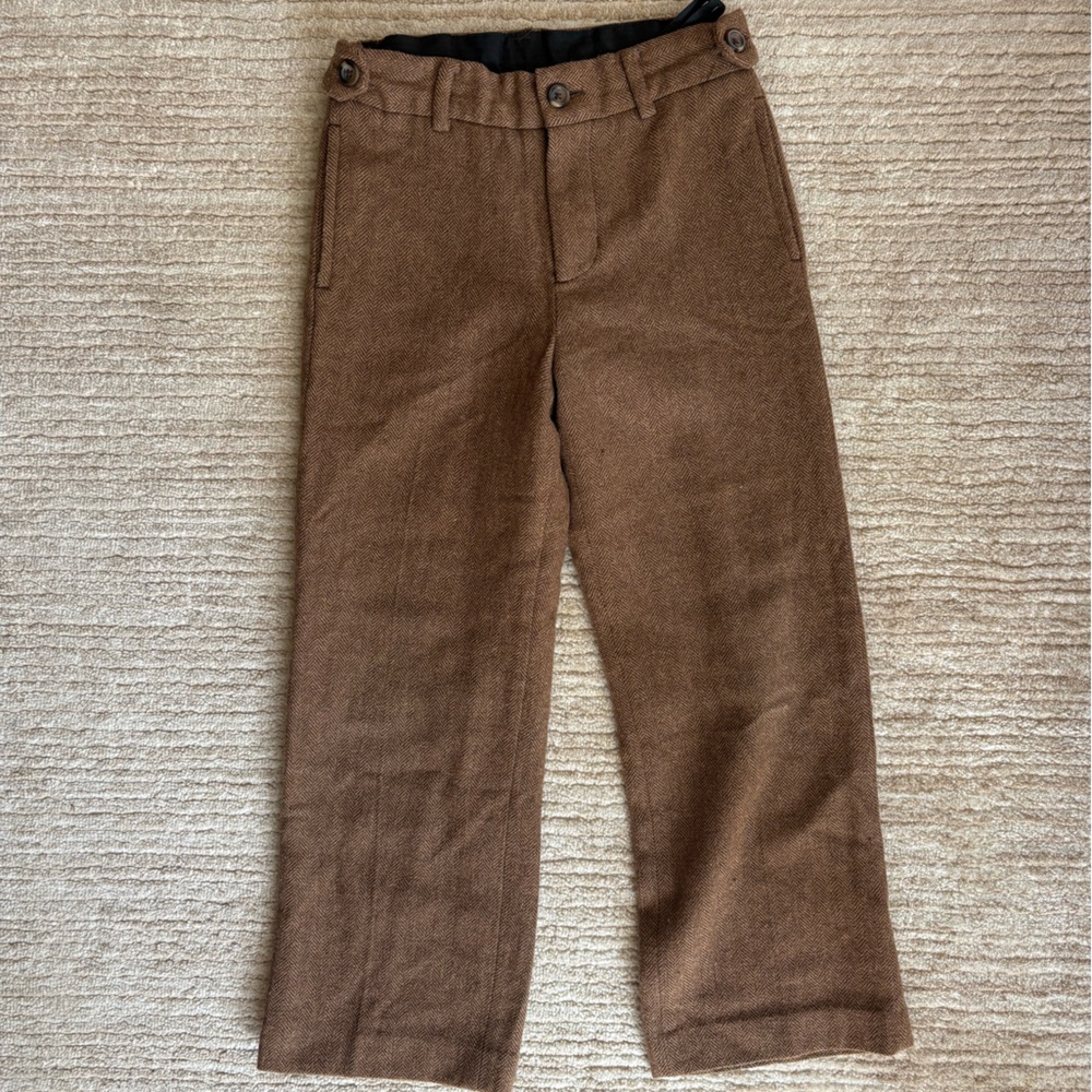 Janie and Jack Boys Brown Herringbone Pants Size 6